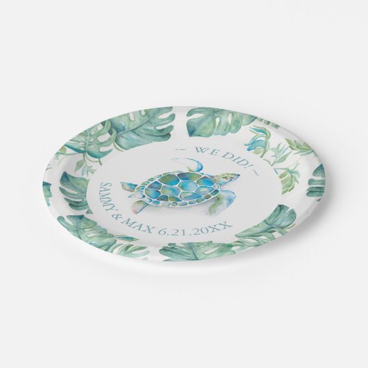 カスタムエレガントウェディング紙プレートトロピカル ペーパープレート (アングル)