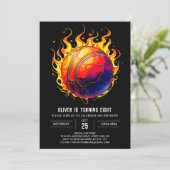 カスタムエレガントオレンジ誕生日 招待状 (スタンド正面)