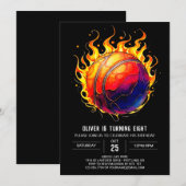 カスタムエレガントオレンジ誕生日 招待状 (正面/裏面)