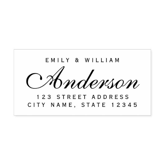 カスタムエレガントカップル名自宅住所 セルフインキングスタンプ (デザイン)