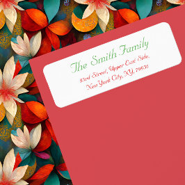 カスタムエレガントクリスマス差出人住所ラベル ラベル