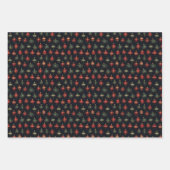 カスタムエレガントグリーンオーナメントギフトクリスマスセット ラッピングペーパーシート (正面3)