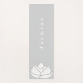 カスタムエレガントグレイ蓮の花 ヨガマット (正面)