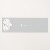 カスタムエレガントグレイ蓮の花 ヨガマット (正面(横))