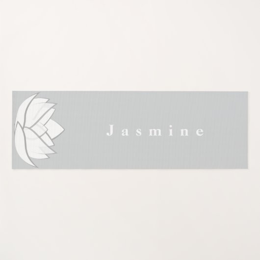 カスタムエレガントグレイ蓮の花 ヨガマット (正面(横))