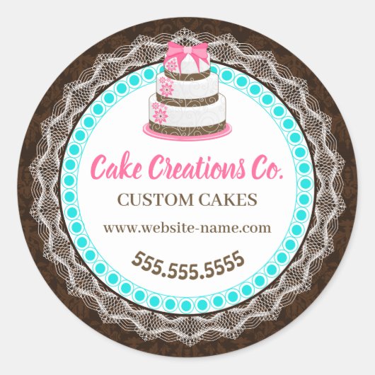 カスタムエレガントケーキ包装 ラウンドシール (正面)