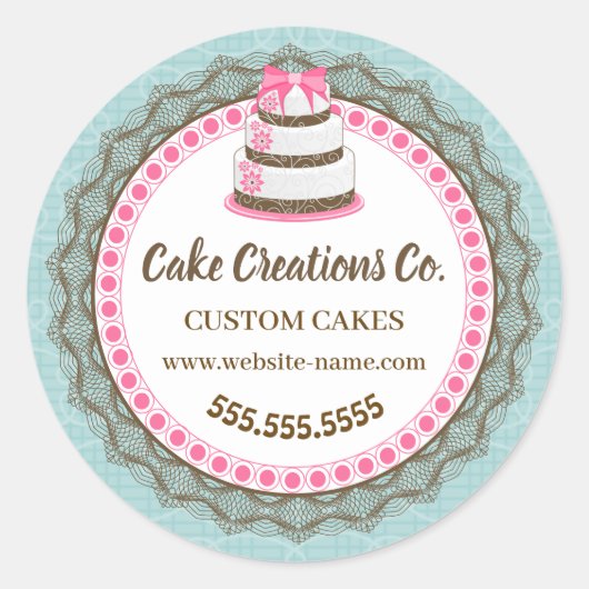 カスタムエレガントケーキ包装 ラウンドシール (正面)