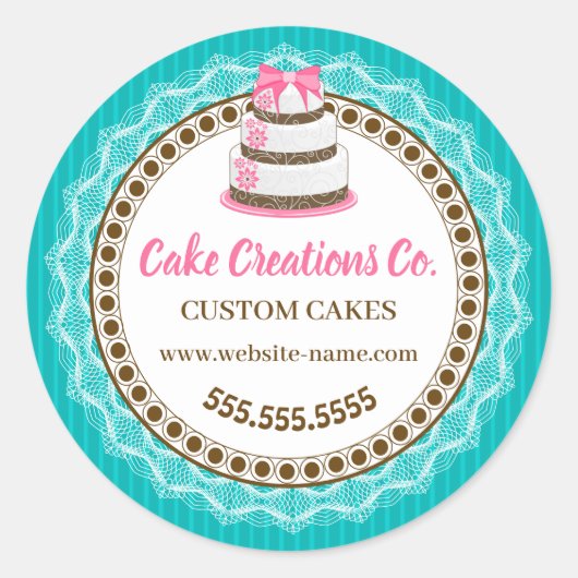 カスタムエレガントケーキ包装 ラウンドシール (正面)