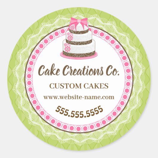 カスタムエレガントケーキ包装 ラウンドシール (正面)