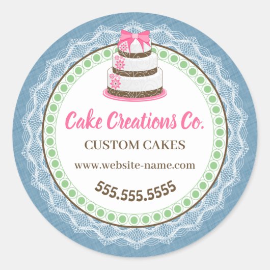 カスタムエレガントケーキ包装 ラウンドシール (正面)