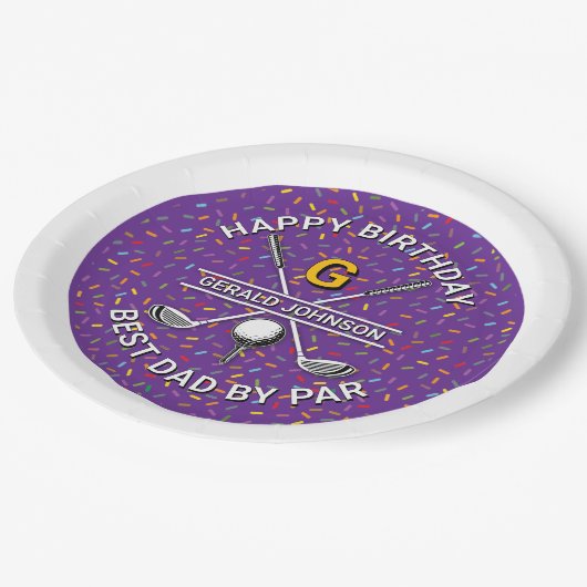 カスタムエレガントゴルフパーティーデザイン ペーパープレート (アングル)