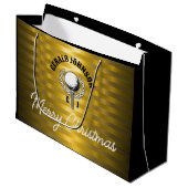 カスタムエレガントゴルフモノグラムデザイン ラージペーパーバッグ (正面アングル)