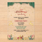カスタムエレガントゴールデントナディアホリデーシーズン アクリル招待状 (正面)