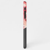 カスタムエレガントサマリーコーラルレッドダリアフラワー iPhoneケース (左側)