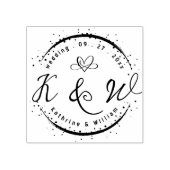 カスタムエレガントサークルキュートハートエレガントな結婚式 ラバースタンプ (インプリント)