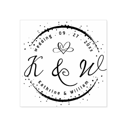 カスタムエレガントサークルキュートハートエレガントな結婚式 ラバースタンプ (インプリント)