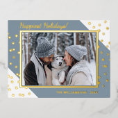 カスタムエレガントシックきらめく星パターン金ゴールド 箔シーズンポストカード (正面)