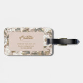 カスタムエレガントシック大カメリアフラワーピンク金ゴールド ラゲッジタグ (裏面横)