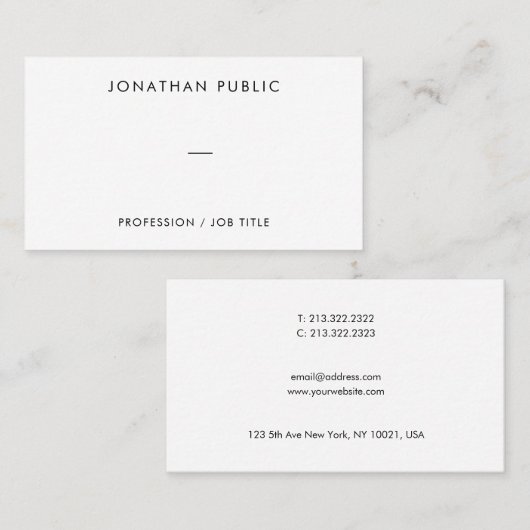 カスタムエレガントシンプルテンプレートモダントレンディー 名刺 (正面/裏面)