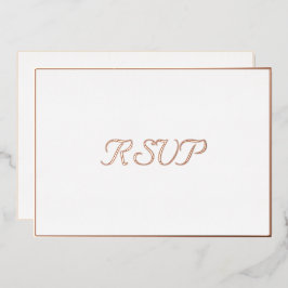 カスタムエレガントシンプルパーティーRSVPホワイトローズ金ゴールド 箔招待状