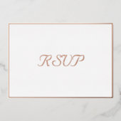 カスタムエレガントシンプルパーティーRSVPホワイトローズ金ゴールド 箔招待状 (正面)
