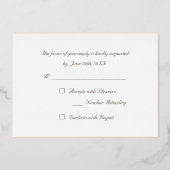 カスタムエレガントシンプルパーティーRSVPホワイトローズ金ゴールド 箔招待状 (裏面)