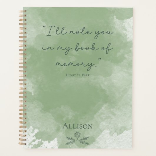 カスタムエレガントシンプルフローラ プランナー手帳 (正面)