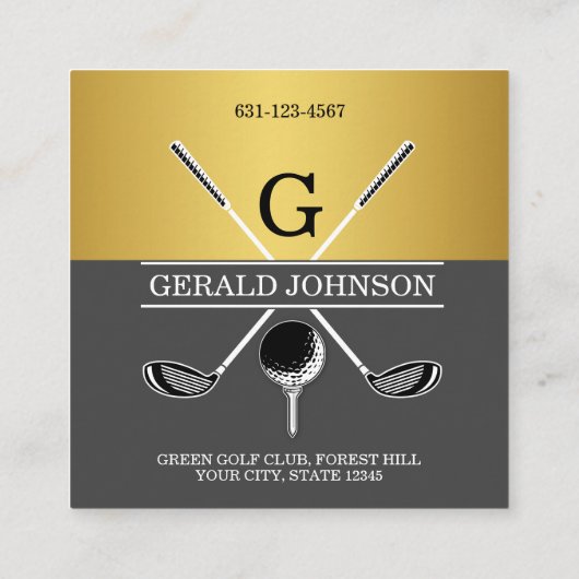 カスタムエレガントシンプルモノグラム名刺 スクエア名刺 (裏面)