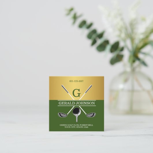 カスタムエレガントシンプルモノグラム名刺 スクエア名刺 (スタンド正面)