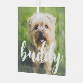 カスタムエレガントシンプルPetフォトガラスオーナメント ガラスオーナメント (正面左)