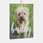 カスタムエレガントシンプルPetフォトガラスオーナメント ガラスオーナメント (正面右)