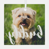 カスタムエレガントシンプルPetフォトガラスオーナメント ガラスオーナメント (裏面)