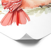 カスタムエレガントスウィートレッド（鳥）ショウジョウコウカンチョウウッドランド子供部屋 ポスター (角)