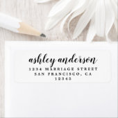 カスタムエレガントスクリプト白黒差出人住所 ラベル (インサイチュ)