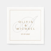 カスタムエレガントス結婚トのNapkinsヴィンテージ スタンダードカクテルナプキン (正面)