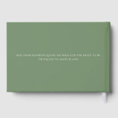 カスタムエレガントセージ緑の花嫁 ゲストブック (裏面)