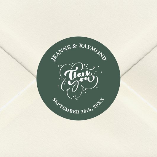 カスタムエレガントセージ緑サンキュー結婚式の引き出物 ラウンドシール
