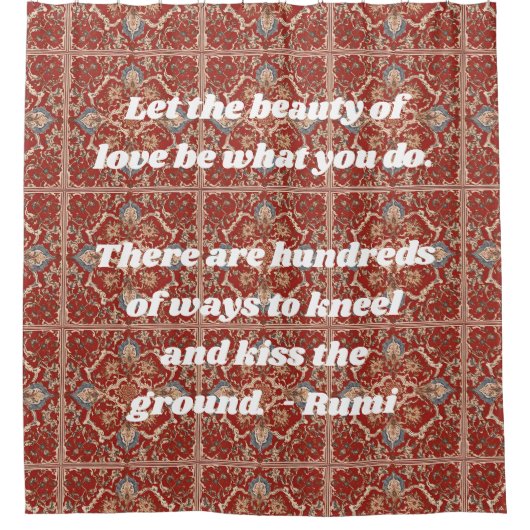 カスタムエレガントタイル模様イラン人の贈り物 シャワーカーテン (正面)