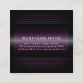 カスタムエレガントダークパープルステンレス金属 スクエア名刺 (裏面)