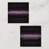 カスタムエレガントダークパープルステンレス金属 スクエア名刺 (正面/裏面)