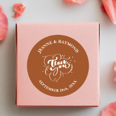 カスタムエレガントテラコッタサンキュー結婚式の引き出物 ラウンドシール