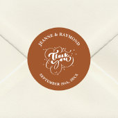 カスタムエレガントテラコッタサンキュー結婚式の引き出物 ラウンドシール