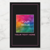 カスタムエレガントテンプレートの写真の画像またはロゴ ワインラベル (シングルラベル)