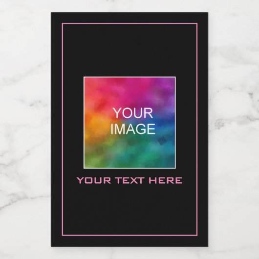 カスタムエレガントテンプレートの写真の画像またはロゴ ワインラベル (シングルラベル)