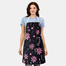 カスタムエレガントデザイン付きフローラキッチンエプロン