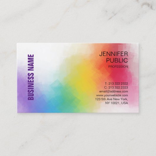 カスタムエレガントトレンディーカラフルモダンテンプレート 名刺 (正面)