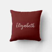 カスタムエレガントトレンディー濃い赤の名前の追加 クッション (裏面)