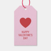 カスタムエレガントハッピーバレンタインデー赤いハート ギフトタグ (正面)