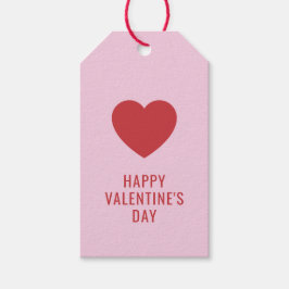 カスタムエレガントハッピーバレンタインデー赤いハート ギフトタグ