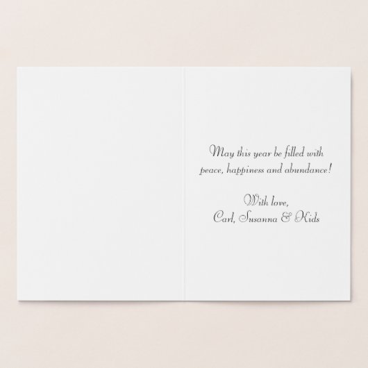 カスタムエレガントハッピーバースデー実在金ゴールド 箔カード (内部)